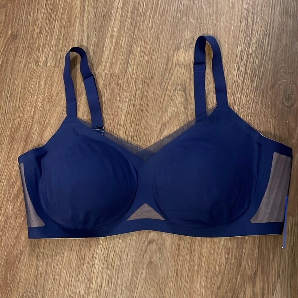 Honeylove Mesh Accent Bra, Black, Blue And  Beige. - Picture 4 of 10